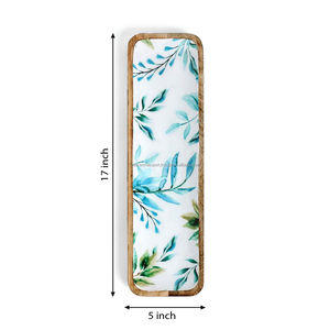 Bandeja de servicio de forma redonda de diseño de lujo con diseño impreso de esmalte en ella Hecho de madera Bandeja de uso de artículos de comedor Nueva llegada por FWE - Product Image 2