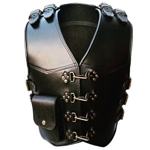 Gilet de motard en cuir de vache véritable 100% pour homme - Taille et couleur personnalisables - Product Image 1