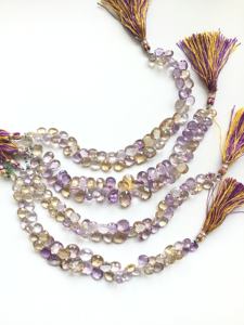 ลูกปัดอะเมทรินทรงหยดน้ำ 1 เส้น พลอยธรรมชาติสำหรับทำเครื่องประดับชั้นดี - Product Image 2