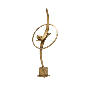 Escultura Decorativa de Metal para Mesa, Decoración Moderna para el Hogar, Artesanía Metálica, Acabado en Oro Antiguo, Estilo Clásico, Hecho a Mano - Product Image 1