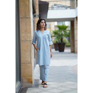 Conjunto de 2 Piezas en Mezclilla Azul para Mujer - Product Image 1
