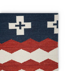 Alfombra Kilim de Lana Hecha a Mano, Diseño Abstracto Moderno, Antideslizante, Ecológica, Apta para Mascotas, de Pelo Corto - Product Image 5