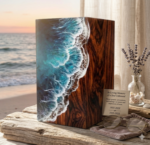 Wood Grain Ceramic <b>Incense</b> Burner Ocean Wave <b>Aromatherapy</b> <b>Diffuser</b> with Lid Hand Painted <b>Incense</b> <b>Holder</b> for Home Decor - Product Image 3