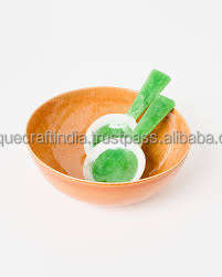 Ensemble bol et cuillère en résine durable Salle à manger de luxe et style maison avec bols d'accent métalliques - Product Image 6