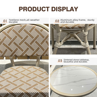 Ensemble de table et de chaises de jardin, de balcon, de terrasse, de restaurant, résistant à l'eau, personnalisable, gain de place, pour usage commercial