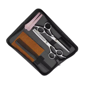 Hair Scissors Set Stainless Steel Thinning <b>Shears</b> Right Handed <b>Long</b> <b>Handle</b> Salon Hair Cutting Tools with Comb and Brush Case - Product Image 5