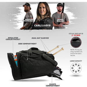 Sac de sport Bagnex Pro Duffel pour équipement de baseball et softball, en nylon durable, unisexe, avec rangement pour batte et capacité de 50-70L - Product Image 4