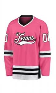 Maillot de hockey sur glace professionnel avec logo et numéro brodés, maille 100 % polyester de haute qualité, tenue d'entraînement pour équipe - Product Image 2