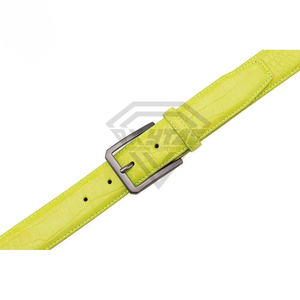 Cinturón de Cuero Genuino con Grabado de Cocodrilo en Verde Neón Personalizado de Primera Calidad para Hombre, Correa de Cintura de Diseñador de Alta Calidad - Product Image 2
