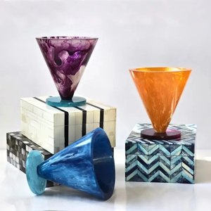 Handmade Swirled Resin flower Pots vases Waterproof cone planter Custom color home decor Wedding gift planter At <b>Best</b> price - Product Image 6