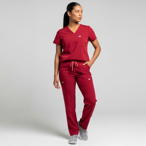 Ensemble d'uniformes médicaux personnalisés unisexes pour infirmières, manches courtes, col montant, tenue médicale d'hôpital, uniforme médical 2 pièces - Product Image 4