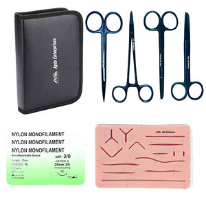 Bulk 11pcs Suture <b>Practice</b> Kit General Student Surgery Scissors, Needle Holders Suture <b>Pads</b>, Needle Threads Medic Instruments - Product Image 1