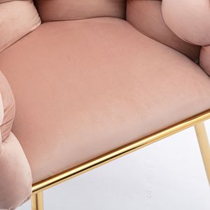Poltrona Singola Moderna di Lusso in Velluto, Semplice e Comoda per Camera da Letto, Sgabello da Toeletta per Casa, Tavolo da Manicure con Schienale - Product Image 3