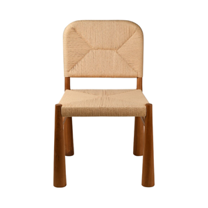 Teak Rope Dining Chairs Rattan Weaving Armless Chairs Home Dining Outdoor Furniture Rattan <b>Seating</b> Leisure Chairs - Product Image 6