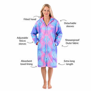 Unisex Quality Custom Logo Swim Parka Jacket Fleece Lining Waterproof <b>Swimming</b> <b>Coat</b> Wholesale Swim Parka Sublimation Quick Dry - Product Image 1