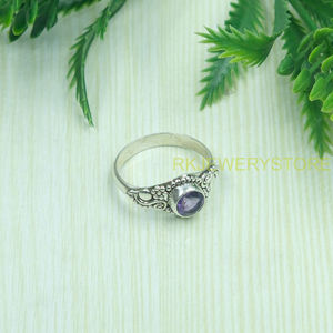 Anillo de Amatista Natural, Plata de Ley 925, Hecho a Mano, Diseño Vintage con Cuentas, Anillo de Piedras Preciosas para Mujer, Proveedor de Joyería Fina, Regalo de Navidad - Product Image 2