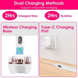 Set de Manicura y Pedicura Eléctrico Inalámbrico Portátil, Kit de Taladro de Uñas con Base de Carga, Secador de Uñas UV, 6 Brocas, 5 Velocidades y Dirección - Product Image 6