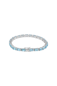 Blue Topaz and Cz <b>Bracelet</b> in 92.5 Sterling Silver KLSB-20417 - Product Image 3