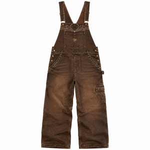 Peto vaquero Y2K unisex para hombre, holgado, estilo cargo, color marrón tabaco, con bordado western, mono de streetwear - Product Image 2