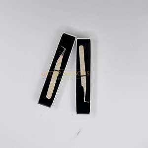 Pinzas para extensión de pestañas con punta de fibra y recubrimiento en polvo nude, con agarre de diamante curvado, para pestañas de 90 grados y volumen de 90 grados, instrumentos de belleza - Product Image 6