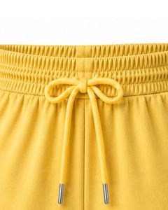 Shorts de sport pour femmes jaunes et orange personnalisés, séchage rapide, respirants, taille élastique, pour la gym, le fitness, les loisirs et les activités sportives - Product Image 4