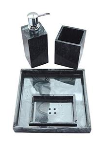 Juego de baño de resina de último diseño, 4 piezas, personalizado para el hogar, dispensador de jabón, soporte para cepillos de dientes, bandeja para tocador, al mejor precio - Product Image 5