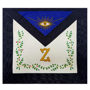 AASR 4th Degree Scottish Rite <b>apron</b> <b>white</b> lambskin Black edging MB monogram Hand embroidery symbolic craft ritual regalia - Product Image 5