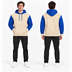 Sudadera con Capucha para Hombre, Diseño Color Block, Forro Polar, Casual, con Bolsillos, Corte Regular, Invierno, Ecológica, Resistente al Viento - Product Image 4