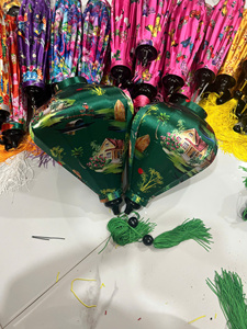 Hoi An Silk Lantern Red Color Garlic Shape Satin Lantern with Crane Floral <b>Pattern</b> Waterproof Decor Vietnam Lighting Lamp 2026 - Product Image 5