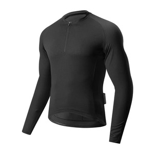 Maillot de cyclisme gris personnalisé pour homme à manches longues, fermeture éclair intégrale, anti-transpiration, respirant, séchage rapide, pour vélo de route - Product Image 1