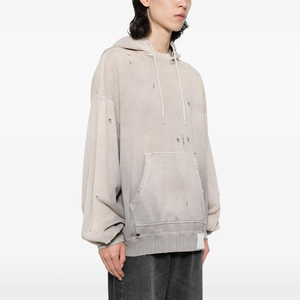 Sweat-shirts décontractés à capuche surdimensionnés pour hommes, avec logo personnalisé, tissés, à manches longues et poches, pour l'hiver - Product Image 3