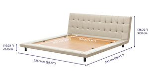Modern PU Leather Upholstered Japanese Japandi Style <b>Bed</b> King <b>Size</b> Tufted Headboard Midcentury Style Soft <b>Bed</b> Frame - Product Image 6
