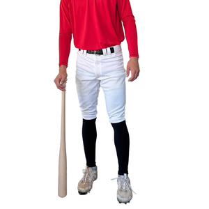 Manchons de compression pour jambes de baseball unisexe bleu marine de haute qualité, respirants, en mélange de spandex, à enfiler, pour le soutien contre les gonflements, toutes saisons - Product Image 2