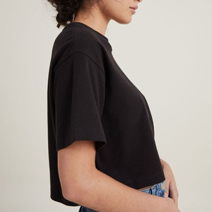 Camiseta de Algodón Lisa de Tallas Grandes, Cuello Redondo, Holgada, Sexy, Deportiva, para Gimnasio, Estampado Digital, Top Corto para Mujer, Venta al por Mayor - Product Image 6