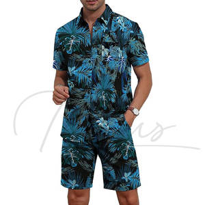 Nouveaux ensembles de mode pour hommes, chemises à imprimé floral hawaïen et shorts de plage, très tendance - Product Image 3