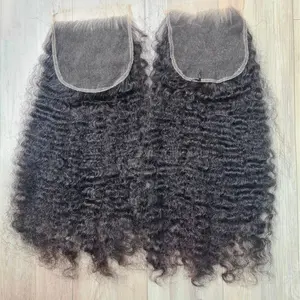 18 Inches Burmese Curly 5x5 Real Swiss HD Lace Closure Raw Human Hair Natural Color High Quality From Vietlink Hair
