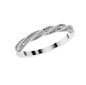 เครื่องประดับเงินแท้ 925 ชุบโรเดียม ประดับเพชรซิคอน แหวนหมั้นแบบเกลียว - ของขวัญสุดหรูสำหรับงานแต่งงานและวันครบรอบ - Product Image 1