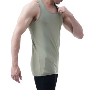 เสื้อกล้ามออกกำลังกายผู้ชายสแปนเด็กซ์สั่งทำขายส่ง – เสื้อกล้ามเรียบไม่มีแขนพร้อมโลโก้สำหรับเพาะกายและฟิตเนส - Product Image 4