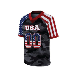 เสื้ออเมริกันฟุตบอลแบบกำหนดเอง OEM พิมพ์ลายแบบ Sublimated ชุดยูนิฟอร์มโพลีเอสเตอร์ 100% แห้งเร็ว กางเกงขาสั้น ขายส่ง ชุดทีม แบรนด์ส่วนตัว - Product Image 5