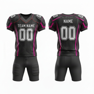Ensemble d'uniformes de football américain personnalisés pour hommes, tenue de sport d'équipe personnalisée pour adultes, comprenant maillot, pantalon et short grande taille 100% - Product Image 1