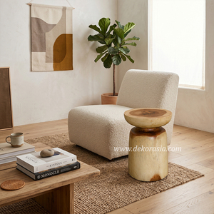 Tabouret en bois en forme de champignon, tabouret unique en bois naturel pour la décoration du salon, chaise de bar, mobilier - Product Image 4