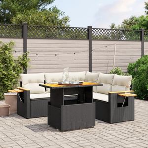 Ensemble de canapés de jardin blanc crème et noir - Product Image 1