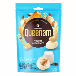 Dragées au chocolat de qualité supérieure, vente en gros, livraison mondiale, HALAL, OEM/ODM, amandes, noix de cajou, noix de macadamia enrobées de chocolat au yaourt, 150g - Product Image 1