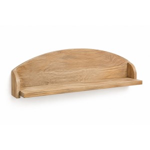 Étagère murale arquée à un seul niveau en bois de manguier |   Meuble de rangement rustique pour salon en chêne lavé fait main - Product Image 1