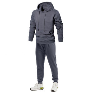 Ensemble sweat-shirt et pantalon de survêtement pour homme, en molleton 100% coton respirant, avec logo personnalisé imprimé, 280 grammes - Product Image 2