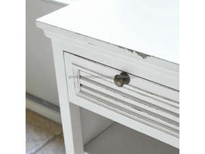 Mesita de Noche Moderna de Madera Maciza de Mango Blanca con 2 Cajones y Estante Abierto, Hecha a Mano, Minimalista, para Dormitorio 2026 - Product Image 4