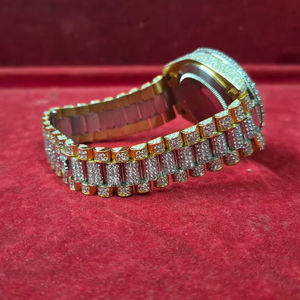 Montre mécanique pour homme haut de gamme, luxe, hip-hop, acier inoxydable, verre saphir, étanche 30 m, diamants, chronographe à aiguilles - Product Image 1