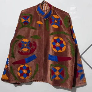 Veste Suzani en velours cuivré, motif brodé Becket ball, manteau bohème, cadeau pour une amie - Product Image 1