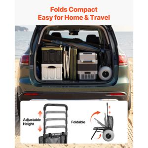 Carrello Pieghevole da Spiaggia con Ruote Gonfiabili da 12 Pollici, Capacità di Carico 165 Libbre, Piano di Carico 18 x 15 Pollici, Ruote Grandi per Carichi fino a 165 Libbre - Product Image 6