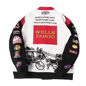 Veste de course brodée en coton 100% personnalisée, OEM ODM, streetwear, veste bomber graphique pour hommes et femmes, vestes de course - Product Image 5